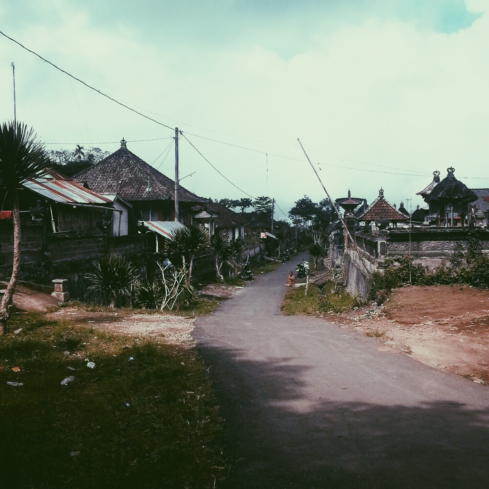 A street in the nearby village