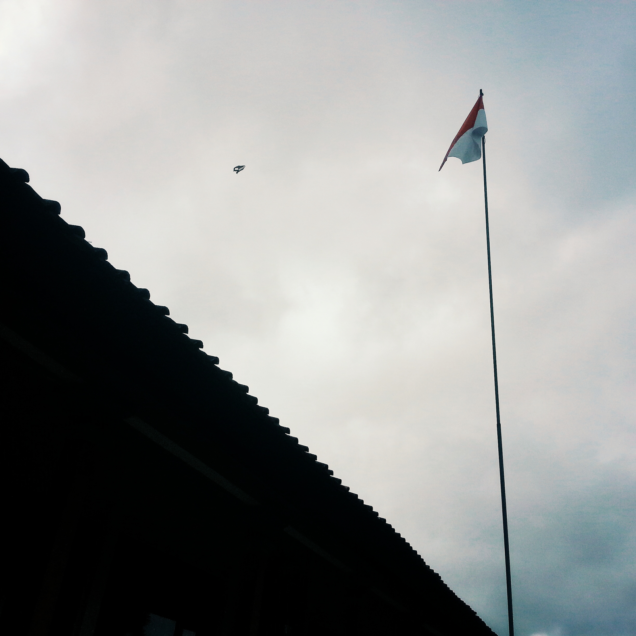 Flag post in front of the classroom block